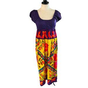 Young Edwardian by Arpeja 1970s Womens Maxi Dress Size 5 Jr Purple Romantic Boho